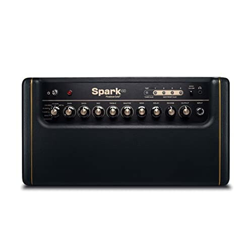 Front view of a Spark guitar amplifier.